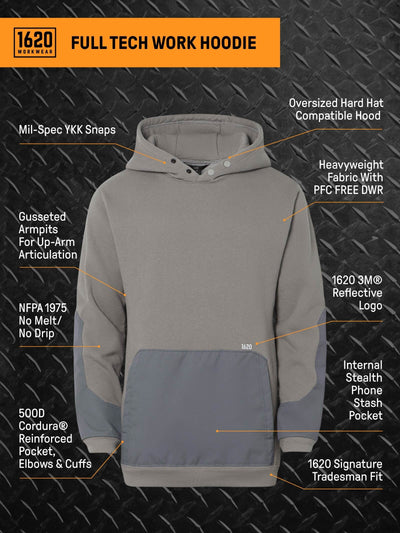 Full Tech Work Hoodie Sweatshirts 1620 workwear